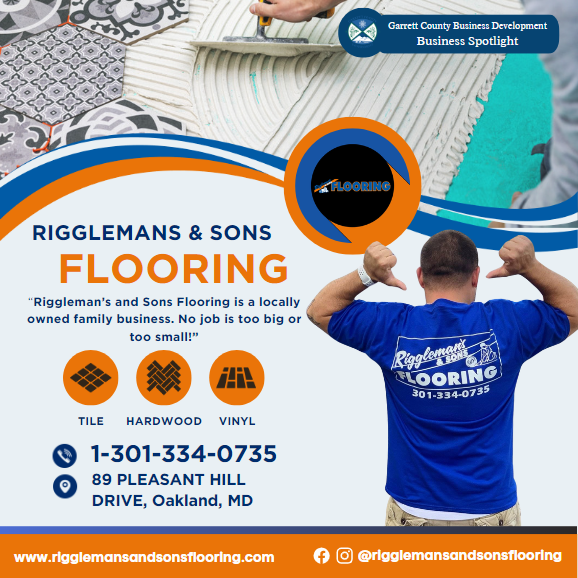 Business Spotlight 
Riggleman's & Sons Flooring 
Todays Business Spotlight 🔨 is on Riggleman's & Sons Flooring! 
Visit them at www.rigglemansandsonsflooring.com or Riggleman's & Sons flooring 
Follow us to see more daily Garrett County Business Spotlights!
If you are interested in having your business featured contact Connor Norman at cnorman@garrettcounty.org. #businessdevelopment #garrettcountymd